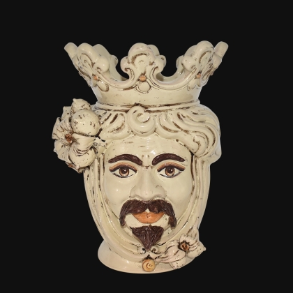 Ceramic Head with lemons h 40 Ivory Line male - Sofia Ceramic