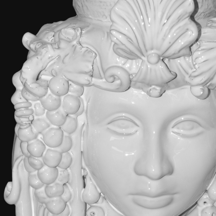 Ceramic Head with fruit h 50 white line female