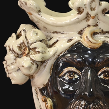 Ceramic Head with lemons h 25 ivory line male
