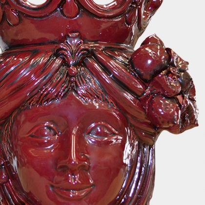 Ceramic Head with lemons h 40 bordeaux female