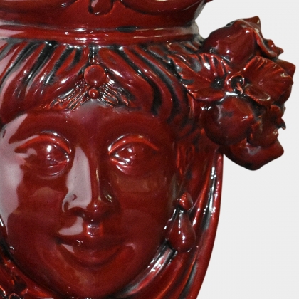 Ceramic Head with lemons h 25 bordeaux female